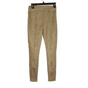 Spanx Womens Size Small Rich Caramel Brown Faux Suede Full Length Leggings